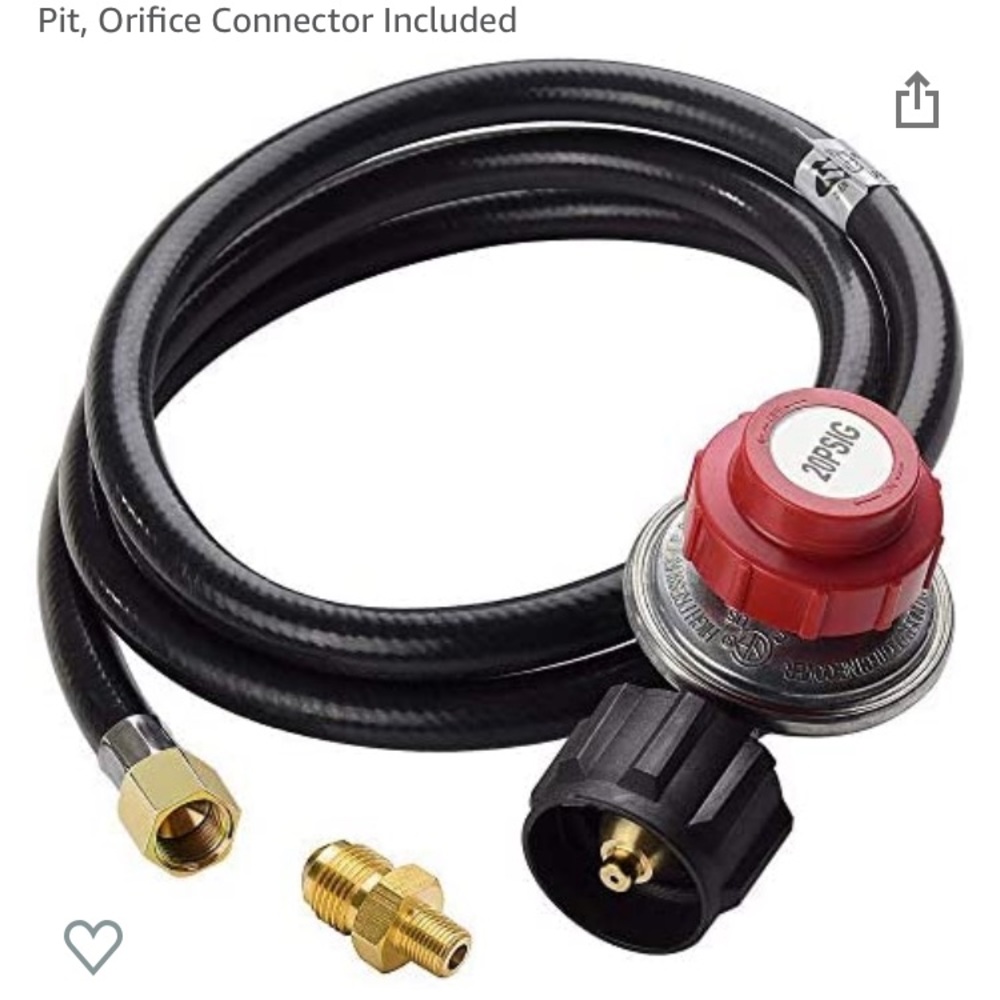 0-20 PSI adjustable propane regulator with hose (5ft)